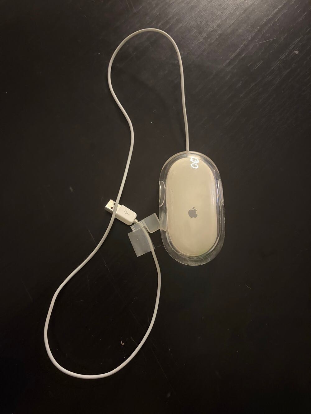 Apple Pro Mouse M5769 USB Wired Optical Mouse Clear White VTG Mac Tested Working